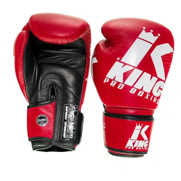 King Pro Boxing Boxningshandskar i naturläder KPB/BG PLATINUM 4 röd