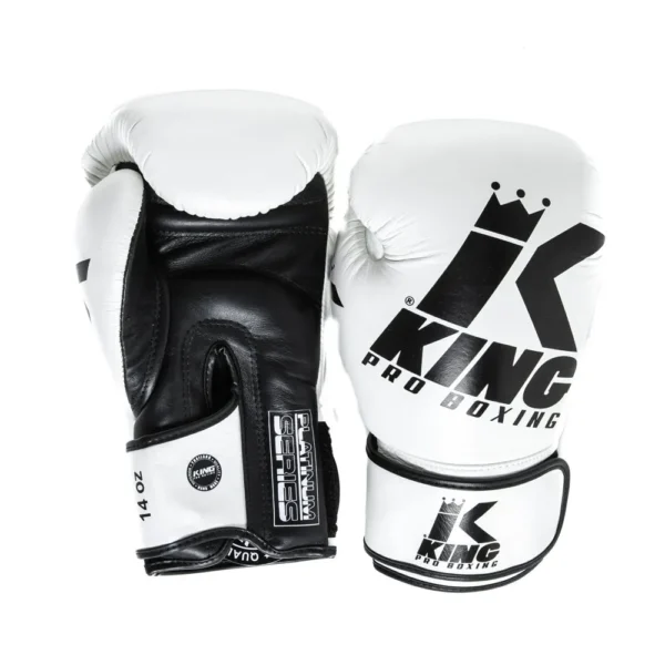 King Pro Boxing Boxningshandskar i naturläder KPB/BG PLATINUM 5 vit/svart